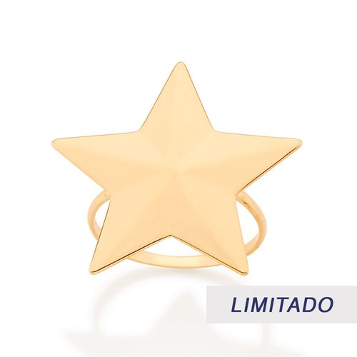 MAXI ANEL ESTRELA BANHADO A OURO 18K