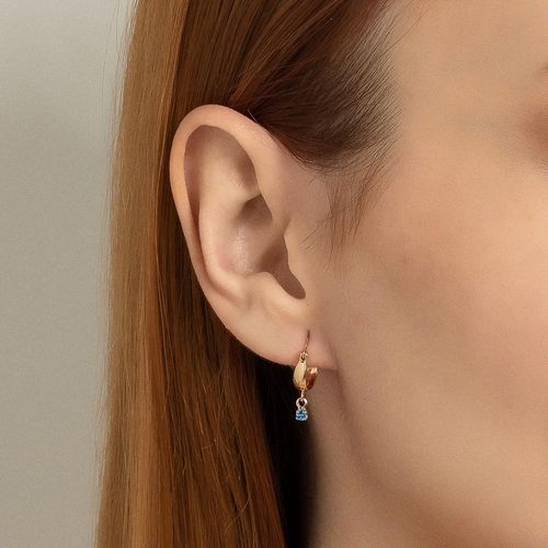 BRINCO ARGOLA INFANTIL BANHADO A OURO 18K COM ZIRCÔNIAS