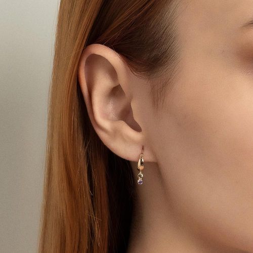 BRINCO ARGOLA INFANTIL BANHADO A OURO 18K COM ZIRCÔNIAS