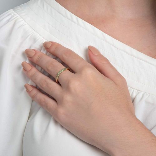 MEIA ALIANÇA BANHADA OURO 18K COM ZIRCÔNIAS