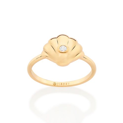 ANEL CONCHA BANHADO A OURO 18K COM ZIRCÔNIA
