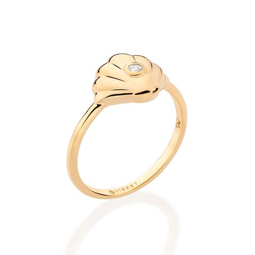 ANEL CONCHA BANHADO A OURO 18K COM ZIRCÔNIA