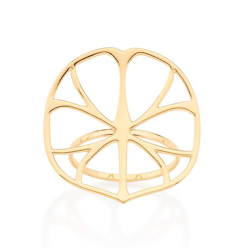 MAXI ANEL FOLHA BANHADO A OURO 18K
