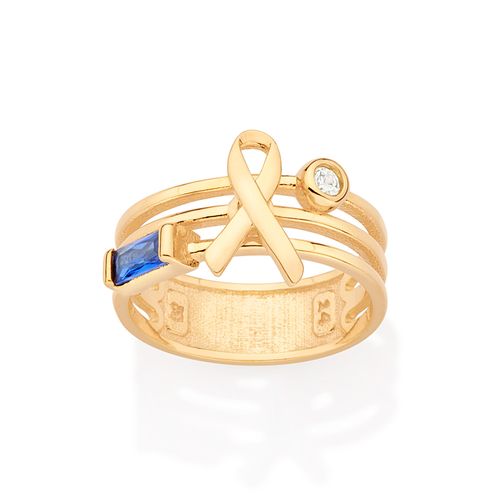 ANEL BANHADO A OURO 18K COM ZIRCÔNIAS