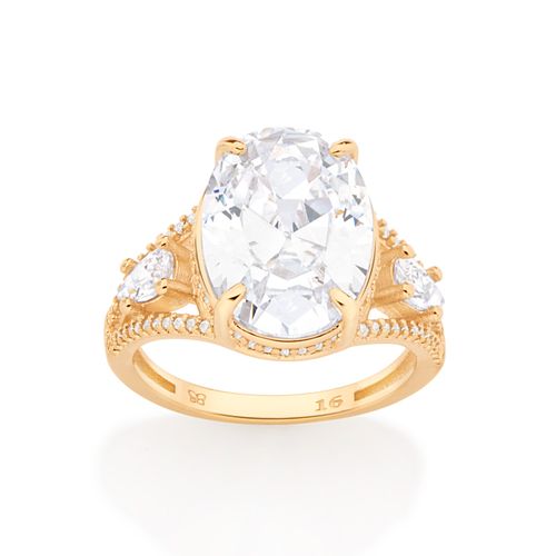 ANEL BANHADO A OURO 18K COM ZIRCÔNIAS