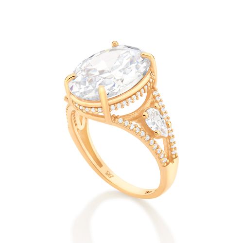 ANEL BANHADO A OURO 18K COM ZIRCÔNIAS
