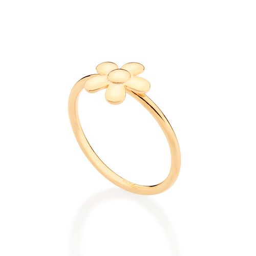 ANEL SKINNY FLOR BANHADO A OURO 18K