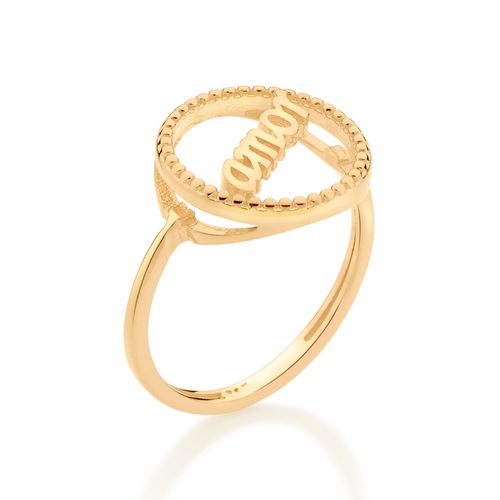 ANEL AMOR BANHADO A OURO 18K