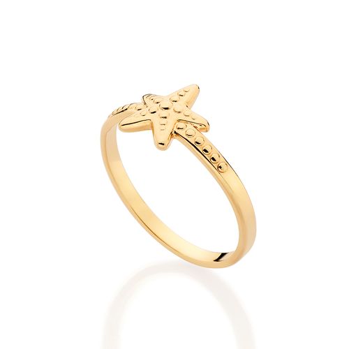 ANEL SKINNY ESTRELA DO MAR BANHADO A OURO 18K