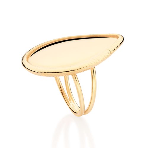 MAXI ANEL GOTA LISO BANHADO A OURO 18K