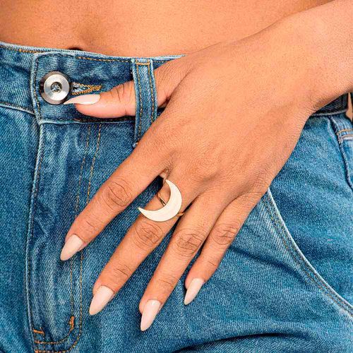 ANEL LUA BANHADO A OURO 18K