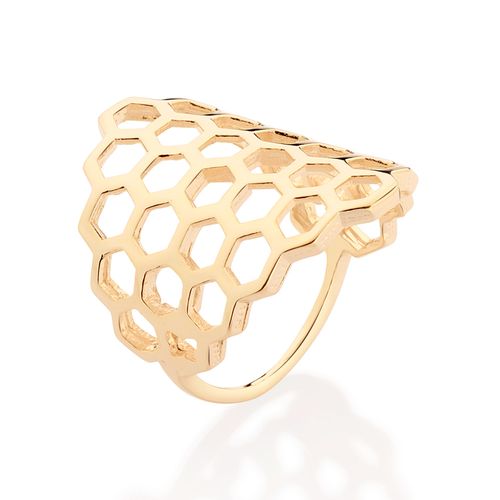 MAXI ANEL COLMEIA BANHADO A OURO 18K