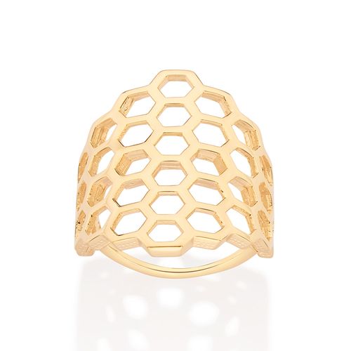 MAXI ANEL COLMEIA BANHADO A OURO 18K