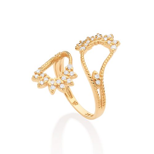 ANEL PAISLEY BANHADO A OURO 18K COM ZIRCÔNIAS