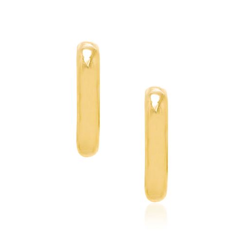 BRINCO MEIA ARGOLA QUADRADO BANHADO A OURO 18K