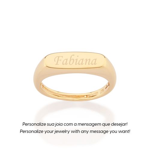 ALIANÇA PERSONALIZÁVEL BANHADA A OURO 18K
