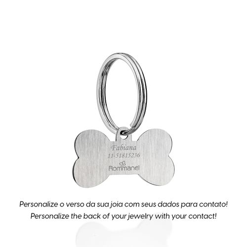 MEDALHA OSSO PET PERSONALIZÁVEL DE AÇO