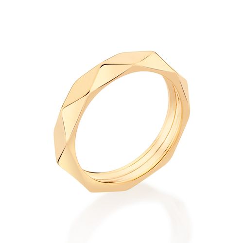 ALIANÇA GEOMÉTRICA BANHADA A OURO 18K