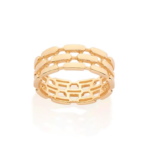 ANEL PULSEIRA RELÓGIO BANHADO A OURO 18K