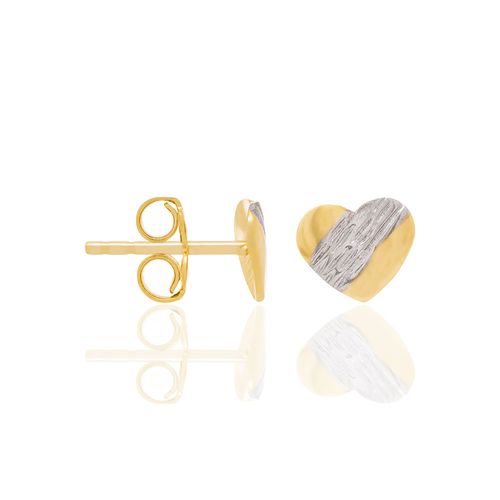 BRINCO CORAÇÃO BANHADO A OURO 18K COM APLICAÇÃO DE RHODIUM
