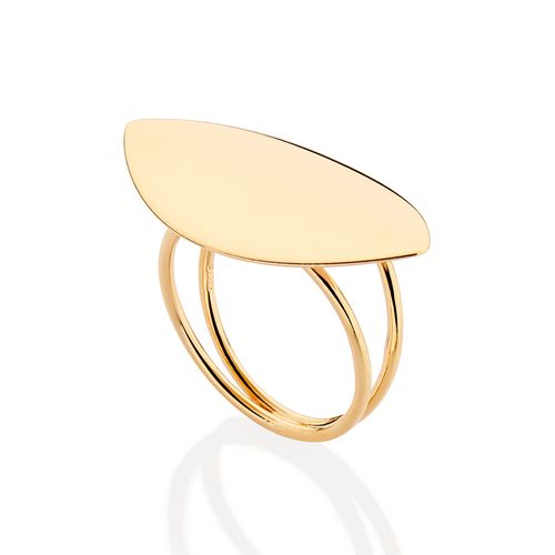 MAXI ANEL ARO DUPLO OVAL BANHADO A OURO 18K