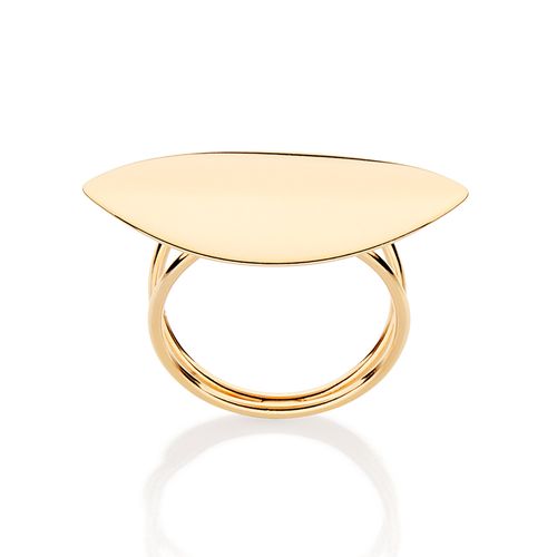 MAXI ANEL ARO DUPLO OVAL BANHADO A OURO 18K
