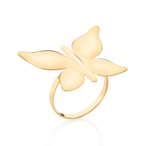 MAXI ANEL BORBOLETA BANHADO A OURO 18K