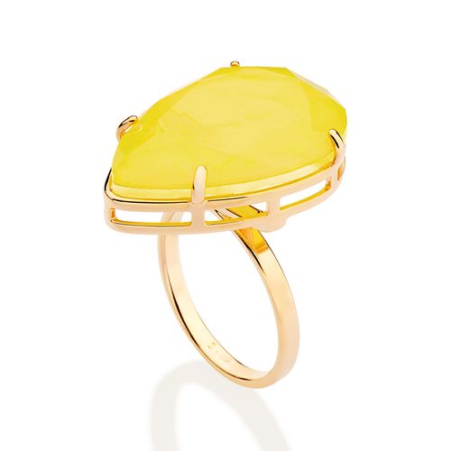 MAXI ANEL GOTA BANHADO A OURO 18K COM CRISTAL FÚSION
