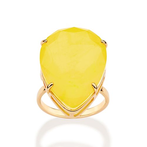 MAXI ANEL GOTA BANHADO A OURO 18K COM CRISTAL FÚSION