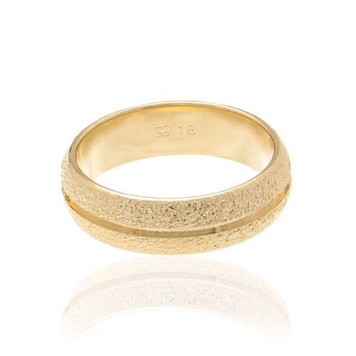 ALIANÇA GRANITADA BANHADA A OURO 18K