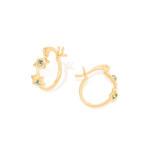 BRINCO ARGOLA ESTRELAS BANHADO A OURO 18K COM CRISTAIS