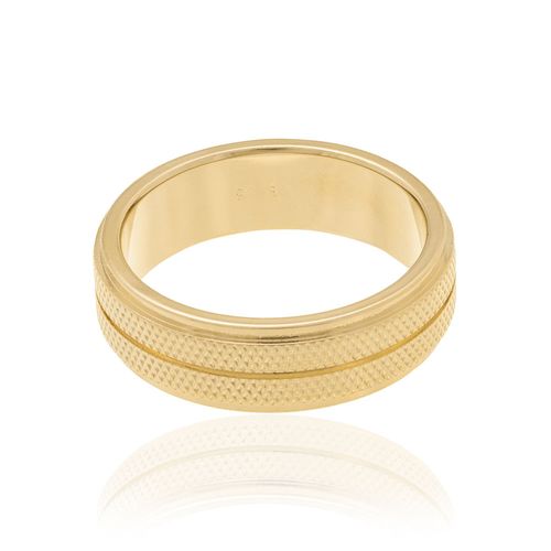 ALIANÇA COM FRISO BANHADA A OURO 18K