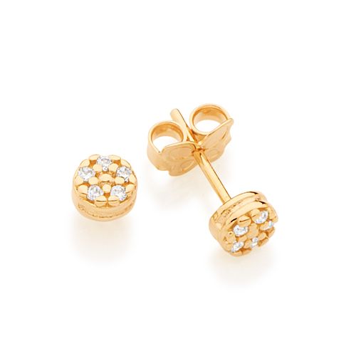 BRINCO INFANTIL BANHADO A OURO 18K COM ZIRCÔNIAS