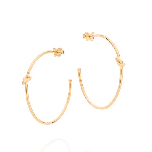BRINCO MEIA ARGOLA BANHADO A OURO 18K