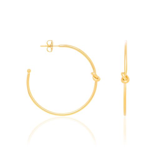 BRINCO MEIA ARGOLA BANHADO A OURO 18K