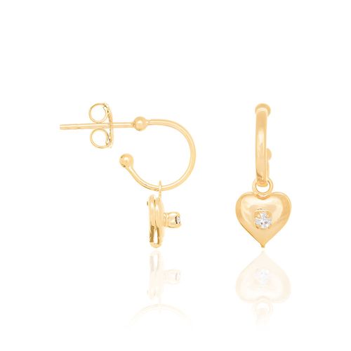 BRINCO ARGOLA BANHADO A OURO 18K COM CRISTAIS