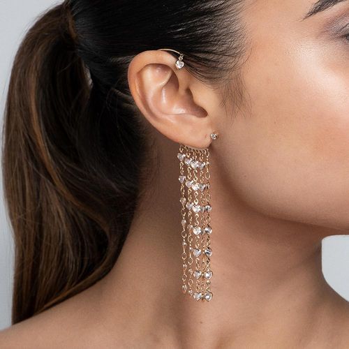 BRINCO EAR WRAP CORAÇÕES BANHADO A OURO 18K COM ZIRCÔNIAS