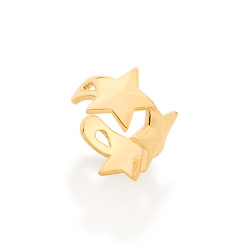 BRINCO PIERCING DE PRESSÃO ESTRELAS BANHADO A OURO 18K