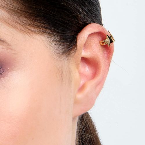 BRINCO PIERCING DE PRESSÃO ESTRELAS BANHADO A OURO 18K