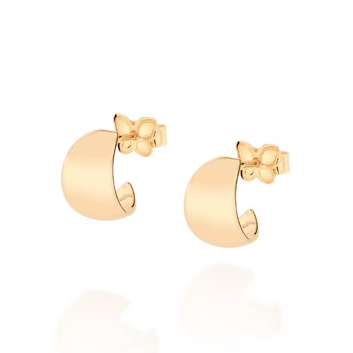 BRINCO MEIA ARGOLA BANHADO A OURO 18K