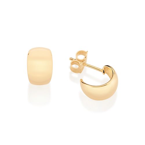 BRINCO MEIA ARGOLA BANHADO A OURO 18K