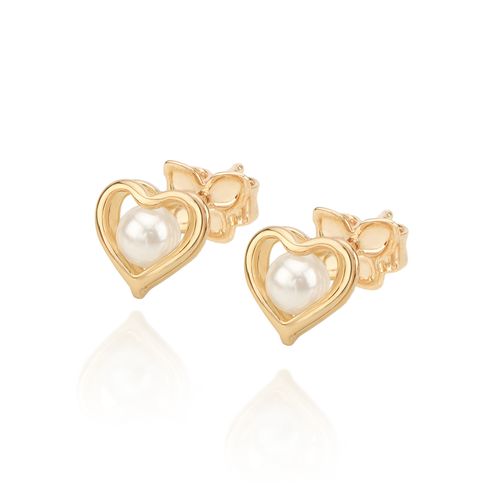 BRINCO BANHADO A OURO 18K COM PÉROLAS SINTÉTICAS
