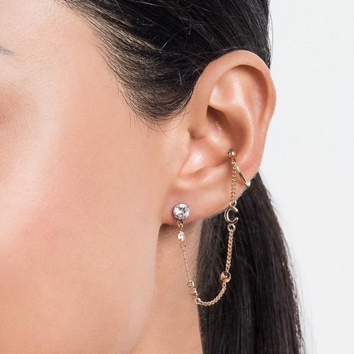 BRINCO COM PIERCING DE PRESSÃO LETRA BANHADO A OURO 18K COM ZIRCÔNIAS-LETRA C