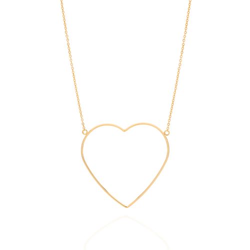MAXI COLAR CORAÇÃO BANHADO A OURO 18K