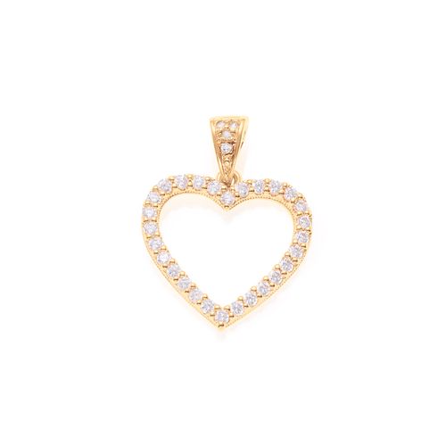 PINGENTE BANHADO A OURO 18K CORAÇÃO COM ZIRCÔNIAS