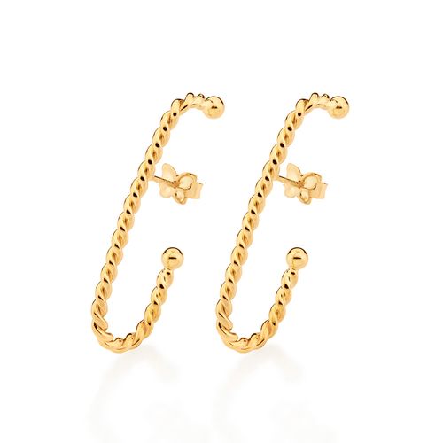 BRINCO EAR HOOK BANHADO A OURO 18K