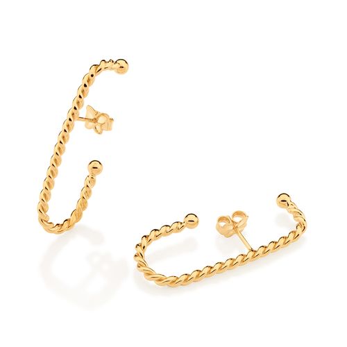 BRINCO EAR HOOK BANHADO A OURO 18K