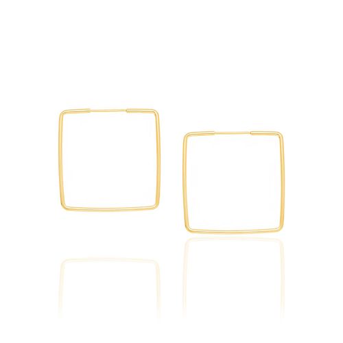 BRINCO ARGOLA QUADRADA BANHADO A OURO 18K