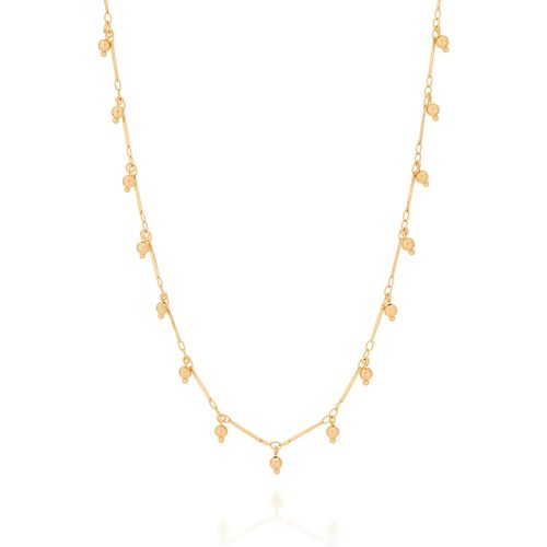GARGANTILHA CHOKER BOLINHAS BANHADA A OURO 18K