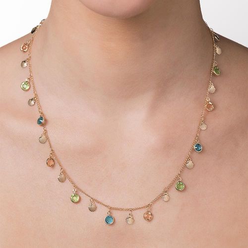 GARGANTILHA CONCHAS BANHADA A OURO 18K COM CRISTAIS